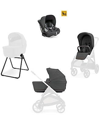 Inglesina Aptica System Quattro - Marble Grey - Seduta All Season + Culla Open Up + Standup + Seggiolino Auto Darwin Passeggini Classici