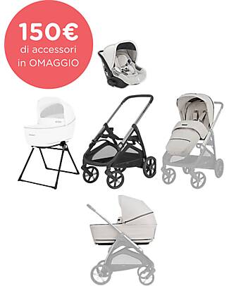 Inglesina Aptica System Quattro - Opal Ivory - Passeggino + Culla Standup + Seggiolino Auto Darwin Passeggini Trio e Duo