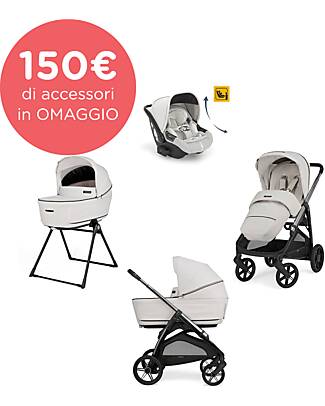 Inglesina Aptica System Quattro - Opal Ivory - Passeggino + Culla Standup + Seggiolino Auto Darwin Recline Passeggini Trio e Duo