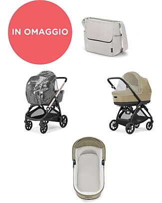 Inglesina Aptica System Quattro - Opal Ivory - Passeggino + Culla Standup + Seggiolino Auto Darwin Recline Passeggini Trio e Duo