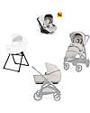 Inglesina Aptica System Quattro - Opal Ivory - Seduta All Season + Culla Open Up + Standup + Seggiolino Auto Darwin Passeggini Trio e Duo