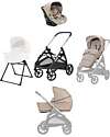 Inglesina Aptica System Quattro - Pashmina Beige - Passeggino + Culla Standup + Seggiolino Auto Darwin Passeggini Trio e Duo