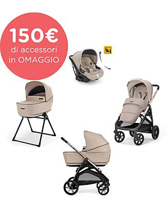Inglesina Aptica System Quattro - Pashmina Beige - Passeggino + Culla Standup + Seggiolino Auto Darwin Recline Passeggini Trio e Duo