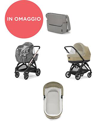 Inglesina Aptica System Quattro - Platinum Grey - Passeggino + Culla Standup + Seggiolino Auto Darwin Passeggini Trio e Duo