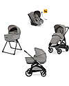 Inglesina Aptica System Quattro - Platinum Grey - Passeggino + Culla Standup + Seggiolino Auto Darwin Recline Passeggini Trio e Duo