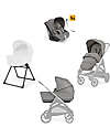 Inglesina Aptica System Quattro - Platinum Grey - Seduta All Season + Culla Open Up + Standup + Seggiolino Auto Darwin Recline Passeggini Trio e Duo