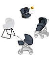 Inglesina Aptica System Quattro - Resort Blue - Seduta All Season + Culla Open Up + Standup + Seggiolino Auto Darwin Recline Passeggini Trio e Duo