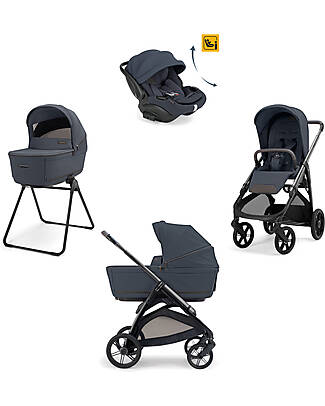 Inglesina Aptica System Quattro - Sapphire Blue - Passeggino + Culla Standup + Seggiolino Auto Darwin Recline EVO + Telaio Litio Passeggini Classici