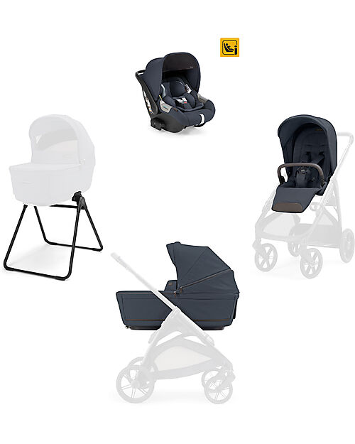 Inglesina Aptica System Quattro - Sapphire Blue - Seduta All Season + Culla Open Up + Standup + Seggiolino Auto Darwin Passeggini Classici