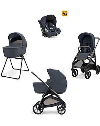 Inglesina Aptica System Quattro - Sapphire Blue - Seduta All Season + Culla Open Up + Standup + Seggiolino Auto Darwin + Telaio Litio Passeggini Trio e Duo