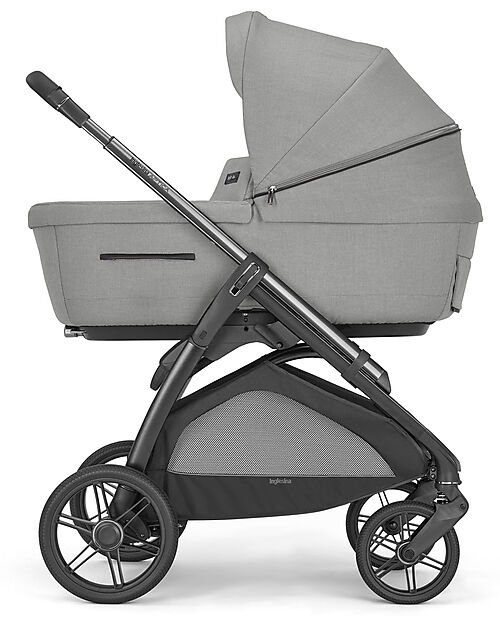 Inglesina Aptica System Quattro - Satin Grey - Passeggino + Culla Standup + Seggiolino Auto Darwin Recline Passeggini Trio e Duo