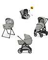Inglesina Aptica System Quattro - Satin Grey - Passeggino + Culla Standup + Seggiolino Auto Darwin Recline Passeggini Trio e Duo