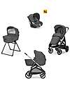 Inglesina Aptica System Quattro - Velvet Grey - Passeggino + Culla Standup + Seggiolino Auto Darwin	 Passeggini Trio e Duo