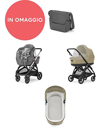 Inglesina Aptica System Quattro - Velvet Grey - Passeggino + Culla Standup + Seggiolino Auto Darwin Passeggini Trio e Duo