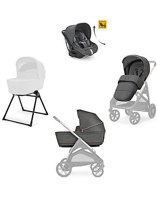 Inglesina Aptica System Quattro - Velvet grey - Seduta All Season + Culla Open Up + Standup + Seggiolino Auto Darwin Recline Passeggini Trio e Duo