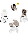 Inglesina Aptica System Quattro - Vicuna Beige - Seduta All Season + Culla Open Up + Standup + Seggiolino Auto Darwin Passeggini Classici