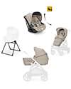 Inglesina Aptica System Trio - Pashmina Beige - Seduta Passeggino + Culla Standup + Seggiolino Auto Darwin Recline Passeggini Trio e Duo