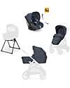 Inglesina Aptica System Trio - Resort Blue - Seduta Passeggino + Culla Standup + Seggiolino Auto Darwin Recline Passeggini Trio e Duo