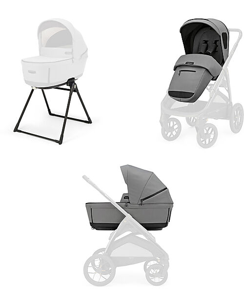 Inglesina Aptica XT System Duo - Canyon Grey - Seduta All Season + Culla Open Up Passeggini Trio e Duo