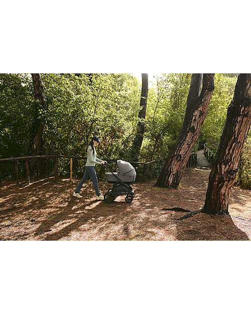 Inglesina Aptica XT System Quattro - Canyon Grey - Seduta All Season + Culla Open Up + Standup + Seggiolino Auto Darwin Recline Passeggini Trio e Duo