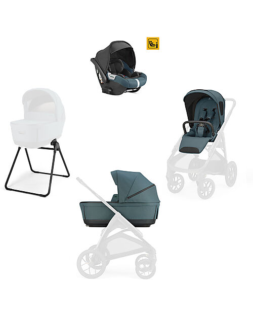Inglesina Aptica XT System Quattro - Himalaya Blue- Seduta All Season + Culla Open Up + Standup + Seggiolino Auto Darwin Passeggini Classici