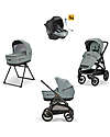 Inglesina Aptica XT System Quattro - Igloo Grey - Passeggino + Culla Standup + Seggiolino Auto Darwin Recline Passeggini Trio e Duo