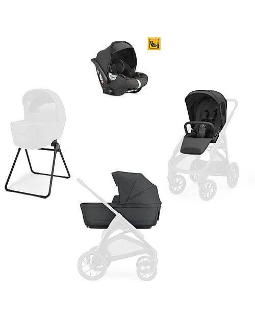 Inglesina Aptica XT System Quattro - Magnet Grey - Seduta All Season + Culla Open Up + Standup + Seggiolino Auto Darwin Passeggini Classici