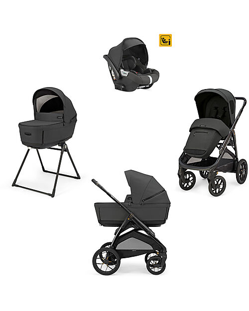 Inglesina Aptica XT System Quattro - Magnet Grey - Seduta All Season + Culla Open Up + Standup + Seggiolino Auto Darwin Passeggini Trio e Duo