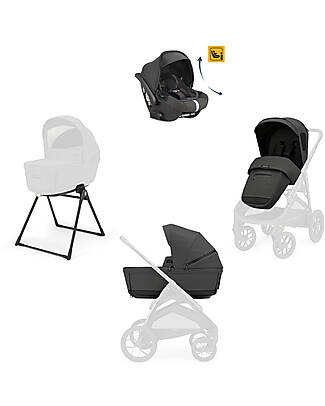 Inglesina Aptica XT System Quattro - Magnet Grey - Seduta All Season + Culla Open Up + Standup + Seggiolino Auto Darwin Recline Passeggini Trio e Duo
