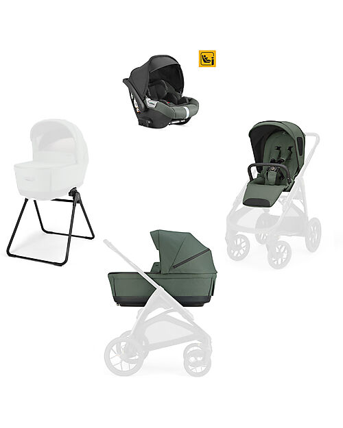 Inglesina Aptica XT System Quattro - Taiga Green - Seduta All Season + Culla Open Up + Standup + Seggiolino Auto Darwin Passeggini Classici