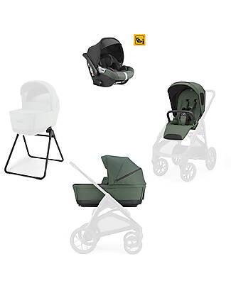 Inglesina Aptica XT System Quattro - Taiga Green - Seduta All Season + Culla Open Up + Standup + Seggiolino Auto Darwin Passeggini Classici