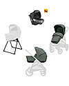 Inglesina Aptica XT System Quattro - Taiga Green - Seduta All Season + Culla Open Up + Standup + Seggiolino Auto Darwin Passeggini Trio e Duo