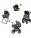 Inglesina Aptica XT System Quattro - Taiga Green - Seduta All Season + Culla Open Up + Standup + Seggiolino Auto Darwin Passeggini Trio e Duo