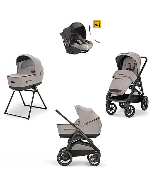 Inglesina Aptica XT System Quattro - Tundra Beige - Passeggino + Culla Standup + Seggiolino Auto Darwin Recline Passeggini Trio e Duo