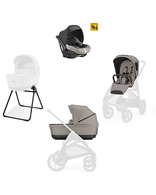 Inglesina Aptica XT System Quattro - Tundra Beige - Seduta All Season + Culla Open Up + Standup + Seggiolino Auto Darwin Passeggini Classici