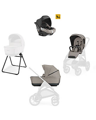 Inglesina Aptica XT System Quattro - Tundra Beige - Seduta All Season + Culla Open Up + Standup + Seggiolino Auto Darwin Passeggini Classici