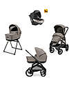 Inglesina Aptica XT System Quattro - Tundra Beige - Seduta All Season + Culla Open Up + Standup + Seggiolino Auto Darwin Passeggini Trio e Duo