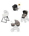Inglesina Aptica XT System Quattro - Tundra Beige - Seduta All Season + Culla Open Up + Standup + Seggiolino Auto Darwin Recline Passeggini Trio e Duo