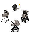 Inglesina Aptica XT System Quattro - Tundra Beige - Seduta All Season + Culla Open Up + Standup + Seggiolino Auto Darwin Recline Passeggini Trio e Duo