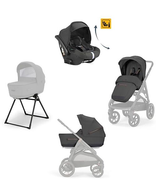 Inglesina Aptica XT System Trio - Magnet Grey - Seduta Passeggino + Culla Standup + Seggiolino Auto Darwin Recline Passeggini Trio e Duo