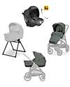 Inglesina Aptica XT System Trio - Taiga Green - Seduta Passeggino + Culla Standup + Seggiolino Auto Darwin Recline Passeggini Trio e Duo