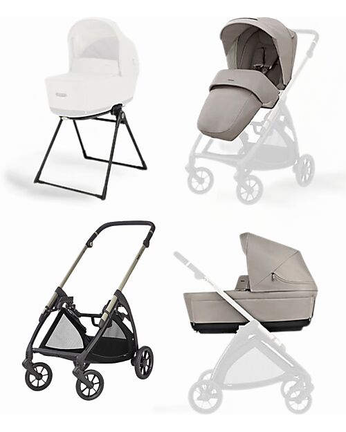 Inglesina Electa System Duo - Battery Beige - Seduta All Season + Culla Open Up Passeggini Trio e Duo