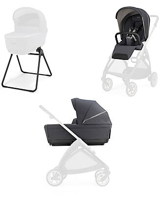 Inglesina Electa System Duo - Garage Grey - Seduta All Season + Culla Open Up Passeggini Classici