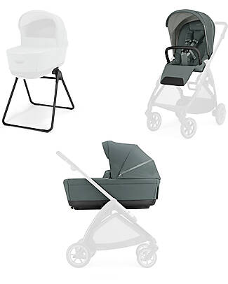 Inglesina Electa System Duo - Studio Grey - Seduta All Season + Culla Open Up Passeggini Classici