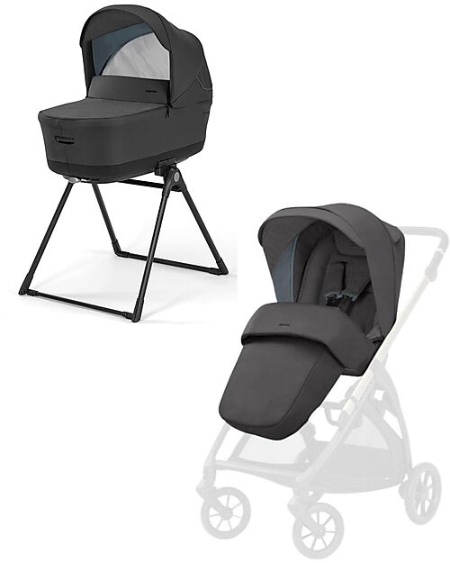 Inglesina Electa System Duo - Upper Black - Seduta Passeggino + Culla Standup Passeggini Trio e Duo