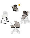 Inglesina Electa System Quattro - Battery Beige - Seduta All Season + Culla Open Up + Standup + Seggiolino Auto Darwin Passeggini Trio e Duo