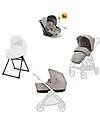 Inglesina Electa System Quattro - Battery Beige - Seduta All Season + Culla Open Up + Standup + Seggiolino Auto Darwin Recline Passeggini Trio e Duo