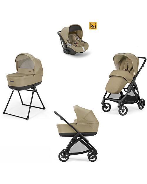 Inglesina Electa System Quattro - Dumbo Caramel - Passeggino + Culla Standup + Seggiolino Auto Darwin Passeggini Trio e Duo
