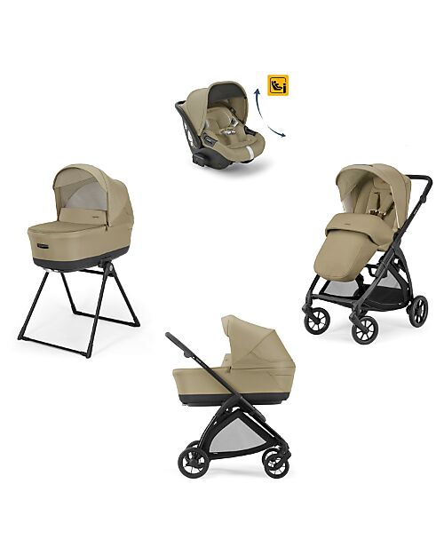 Inglesina Electa System Quattro - Dumbo Caramel - Passeggino + Culla Standup + Seggiolino Auto Darwin Recline Passeggini Trio e Duo