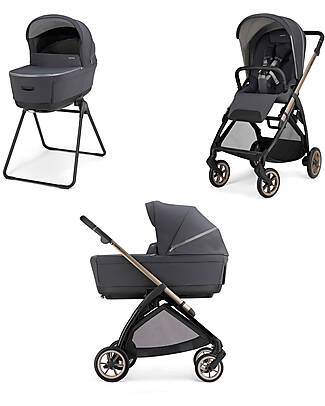 Inglesina Electa System Quattro DUO - Garage Grey - Passeggino + Culla Standup + Telaio Bronze Black Passeggini Trio e Duo